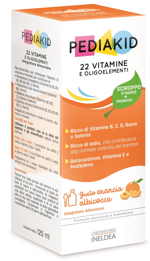 PEDIAKID 22 VITAMINE E OLIGOELEMENTI SCIROPPO 125 ML - pharmaluna