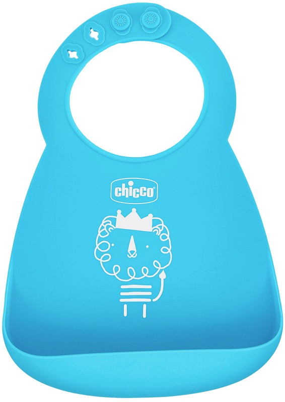 CHICCO BAVAGLIA SILICONE AZZURRO - pharmaluna