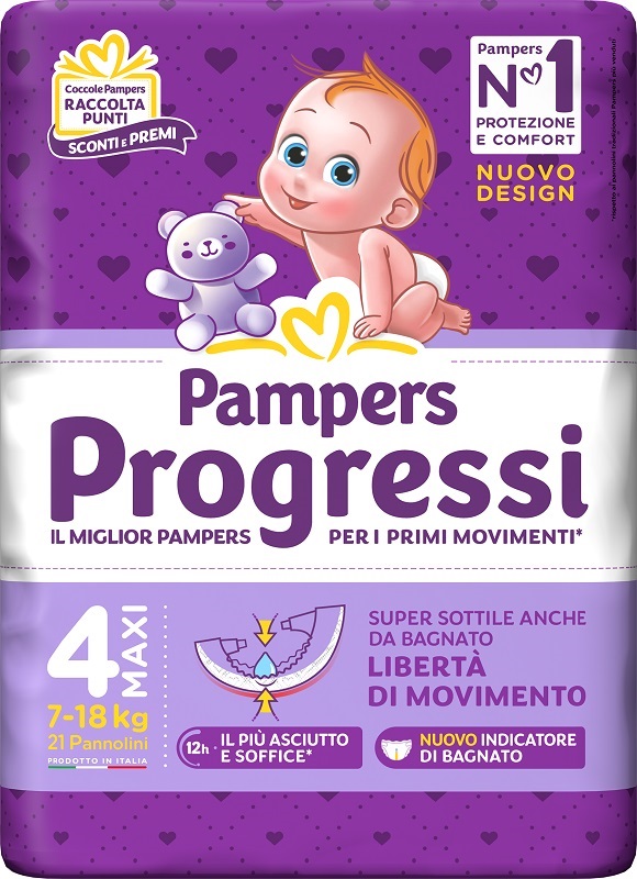 PAMPERS PROGRESSI MAXI 21 PEZZI - pharmaluna