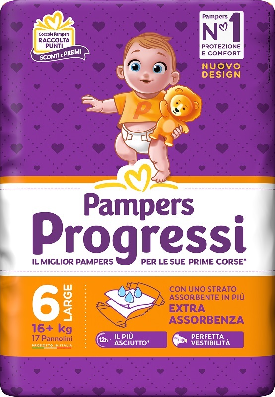 PAMPERS PROGRESSI XL 17 PEZZI - pharmaluna