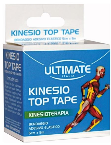 BENDAGGIO ADESIVO ELASTICO ULTIMATE ITALIA KINESIO TOP TAPE FUCSIA 5 CM X 5 M - pharmaluna