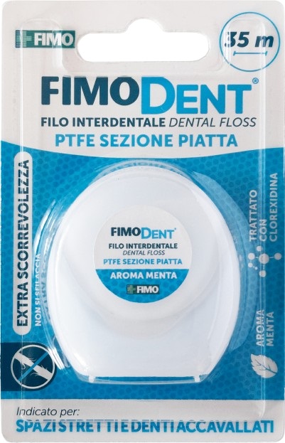 FIMODENT FILO INTERDENTALE PTFE PIATTO 35M - pharmaluna
