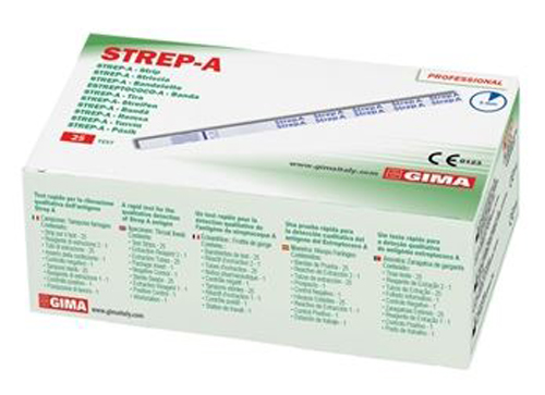 TEST RAPIDO STREP A AUTODIAGNOSTICO RILEVAZIONE STREPTOCOCCO GRUPPO A IN TAMPONE FARINGEO 25 PEZZI - pharmaluna