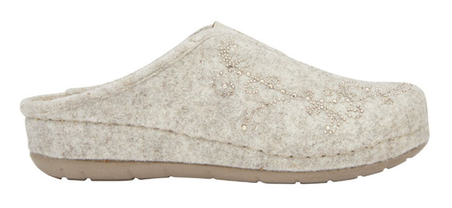 INVERNESS STRASS WOOL+STRASS PANTOFOLA WOMAN BEIGE 35 - pharmaluna