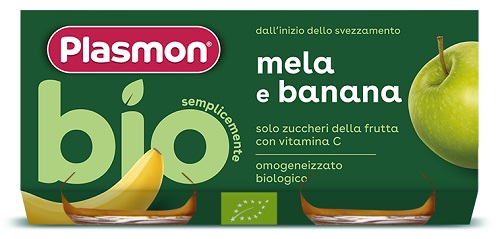 PLASMON OMOGENEIZZATO BIO BANANA MELA 2 VASETTI X 80 G - pharmaluna