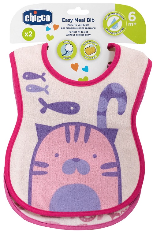 CHICCO BAVAGLINE 6M+ ROSA 2 PEZZI - pharmaluna