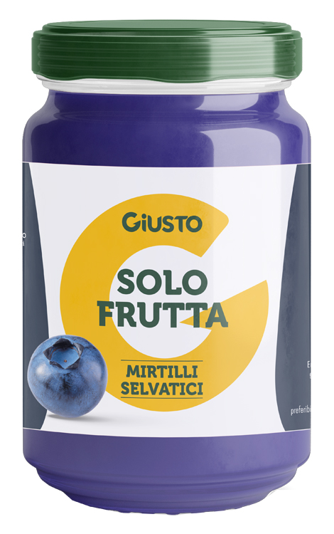 GIUSTO SOLO FRUTTA CONFETTURA MIRTILLI SELVATICI 220 G - pharmaluna