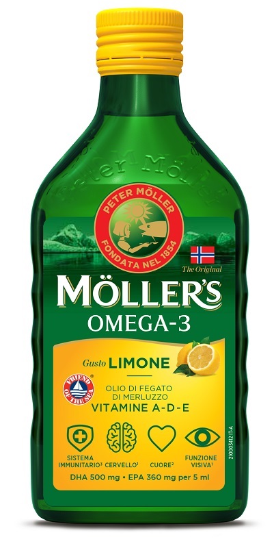 MOLLER'S OMEGA 3 OLIO LIMONE 250 ML - pharmaluna