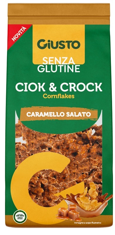GIUSTO SENZA GLUTINE CIOK&CROCK CORNFLAKES CARAMELLO SALATO 125 G - pharmaluna