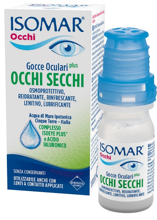ISOMAR OCCHI SECCHI PLUS GOCCE OCULARI ACIDO IALURONICO 0,20% 10 ML - pharmaluna