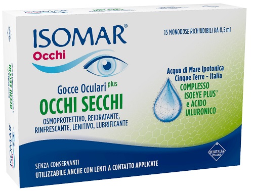 ISOMAR OCCHI SECCHI PLUS GOCCE OCULARI ACIDO IALURONICO 0,20% 15 FLACONCINI - pharmaluna