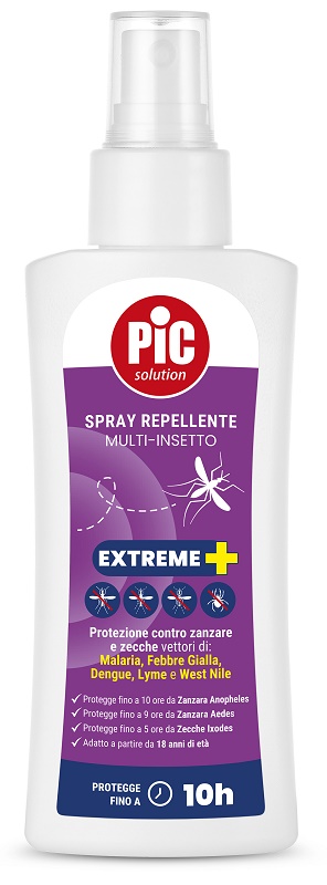 PIC SOLUTION SPRAY REPELLENTE MULTI-INSETTO EXTREME+ 100 ML - pharmaluna